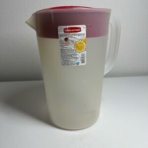 Rubbermaid 1 Gal. Simply Pour Plastic Pitcher With Multi-function Lid